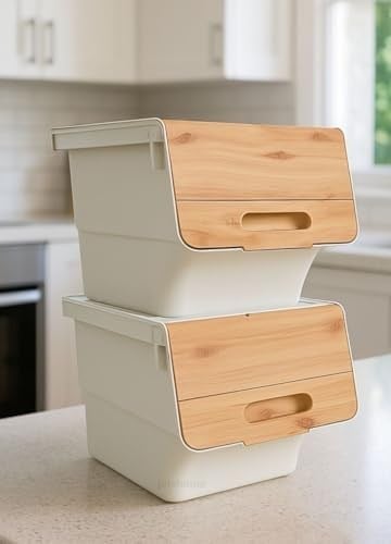 2li Bambu Patates Soğan Sepeti Tekerlekli Kapaklı Havalandırmalı 24 Litre Sebzelik Organizer