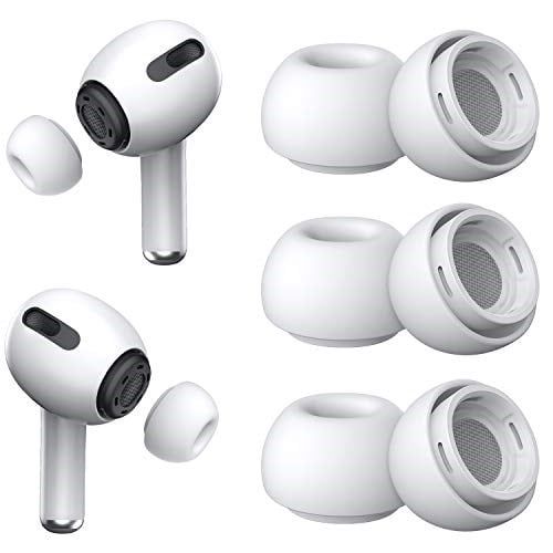 [3 Çift] Yedek Kulaklık Uçları - AirPods Pro 1. ve 2. Nesil İle Uyumlu, Gürültü Azaltma Delikli, AirPods Pro İçin Silikon Kulaklık Uçları, Taşınabilir Saklama Kutusu - Seçenekler: Small, Medium, Large