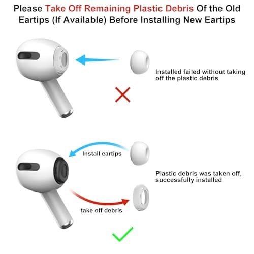 [3 Çift] Yedek Kulaklık Uçları - AirPods Pro 1. ve 2. Nesil İle Uyumlu, Gürültü Azaltma Delikli, AirPods Pro İçin Silikon Kulaklık Uçları, Taşınabilir Saklama Kutusu - Seçenekler: Small, Medium, Large
