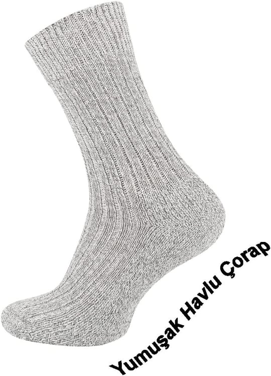 3 Çift Yünlü Çorap, Yumuşak Dolgulu Pelüş Yerleşimi, Kışlık Çorap, Dolgulu Tabanlı Erkek Çorap