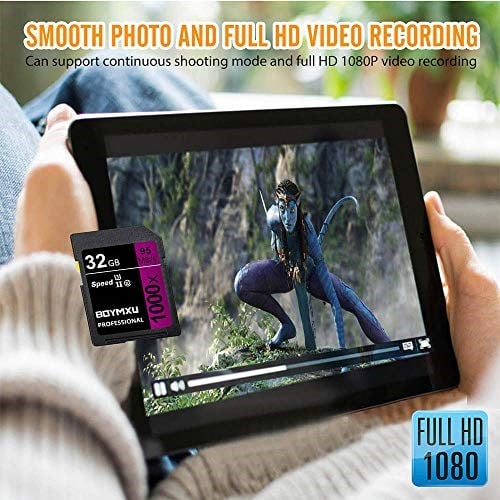 32 GB Hafıza Kartı, Professional 1000 x Sınıf 10 Kart U3 Hafıza Kartı Uyumlu Bilgisayar Kameraları ve Video Kameralar, 95 MB/snye kadar Kamera Hafıza Kartı, Mor/Siyah