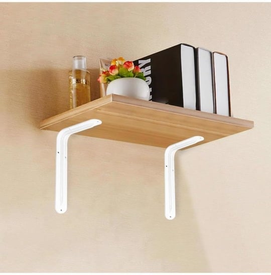 33x26cm Extra Güçlü 2 Adet Metal Raf Ayağı 1mm Çelikten L Model Beyaz Raf Altı Demiri Terek Sistemi
