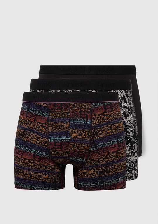3lü Baskılı Siyah Boxer Seti 0911420-900