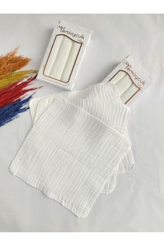 3lü Bebek Ağız Silme Mendili% 100 Pamuklu 4 Kat Müslin Kumaş Çok Amaçlı Çift Kat Dikimli Ter Bezi