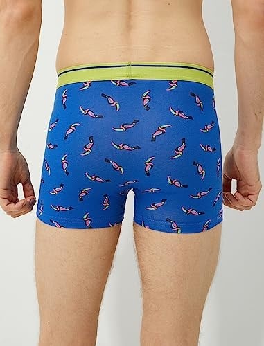3lü Boxer Seti Kuş Baskılı Beli Lastikli Pamuklu