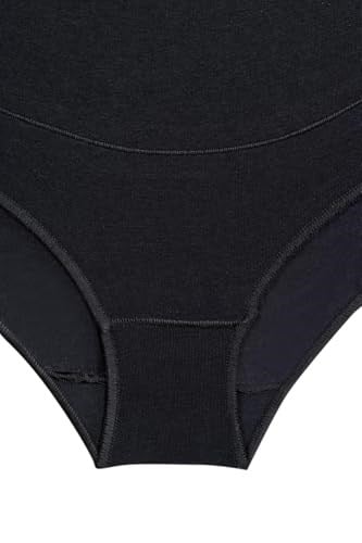 3lü Kadın Siyah Modal Geniş Rahat Hamile Külodu (M, Siyah)