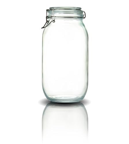 3lü Korken Kavanoz 2000 ml Vakumlu Kilitli Cam Saklama Kavanozu