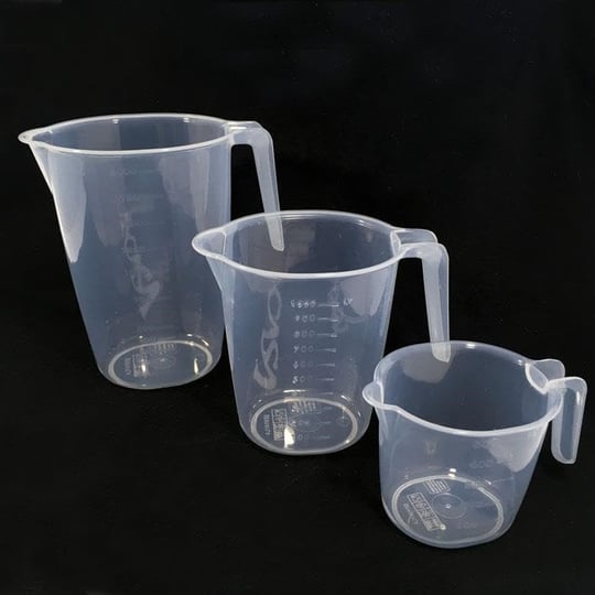 3lü Set Ölçek Kapları 500ml-1000ml-2000ml Şeffaf Kırılmayan Plastik 3 Farklı Boy Çok Amaçlı Dereceli