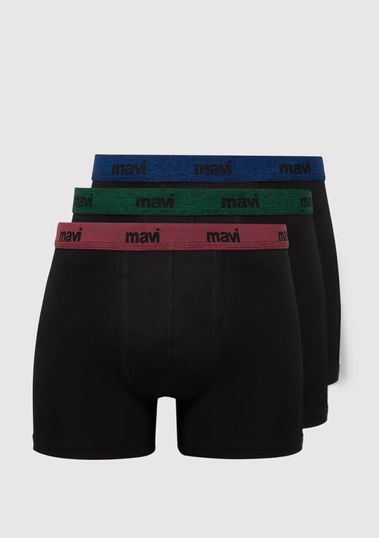 3lü Siyah Basic Boxer Seti 0911408-85585