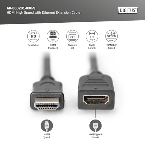 3m Yüksek Hızlı HDMI Uzatma Kablosu AK-330201-030-S - Seçenekler: 3m, 1m, 3 Meters, 3 Metre, 5 m, 5 Metre, 15m, 20m, 30m, 40m...