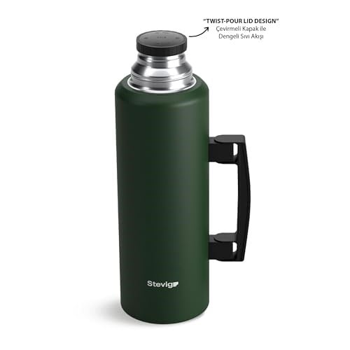 4 Camp Klasik Vakumlu Kulplu Çelik Termos 1.5 LT. Green ST-206