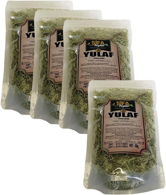 4 Paket Yeşil Yulaf Samanı Yeni Üretim Gölgede Kurutulmuş