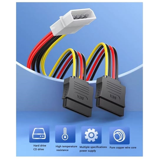 4 pin molex to 2 x sata dişi power çevirici kablo ıde sata power çevirici 30cm