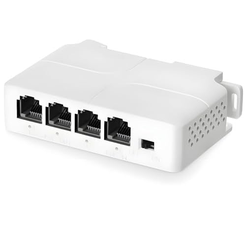 4 Portlu PoE Genişletici, 3 PoE Çıkışında 1 PoE, IEEE802.3af/PoE Powered Geçiş Anahtarı, 100Mbps Ethernet, DIN Ray ve Duvara Montaj