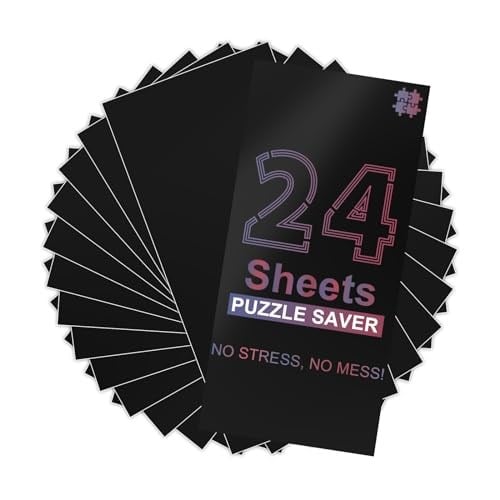 4 X 1000 Bulmaca için Yapboz Tutkal Levhaları, 24 Yaprak Siyah Bulmaca Koruyucu, Soyma ve Yapıştır Yapboz Koruyucu, Karışıklık Yok Yapboz Tutkal Sayfaları ve Çerçeve Bitmiş 2000, 1000, 500 Yapboz