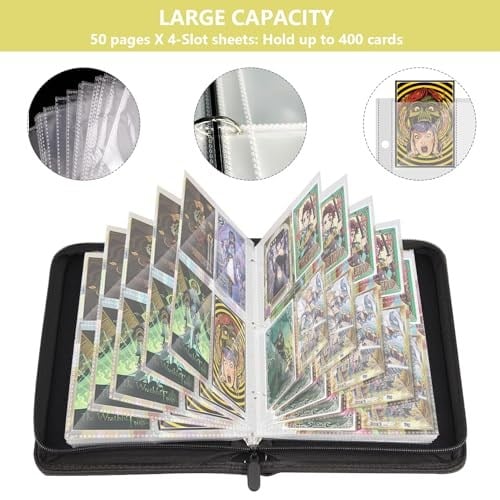 400 Kart Bağlayıcı Cepleri, Kollu Ticaret Kartı Bağlayıcı, Basketbol Kartı Bağlayıcı, Ticaret Kartı Albümleri Spor Kart Bağlayıcı Koleksiyon, 50 Çıkarılabilir Kollu 400 Karta Uyar