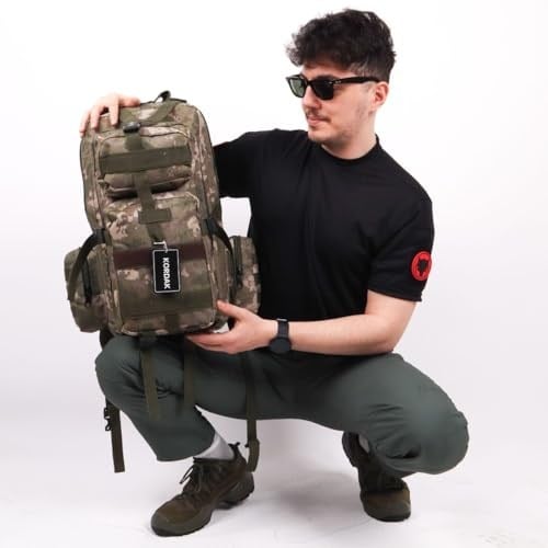 42 Lt TSK Kamuflaj Taktik Outdoor Çanta,Molle Sistemli, Suya Dayanıklı, Çok Gözlü, Outdoor, Kamp, Avcılık, Günlük Kullanım, Erkek, Kadın