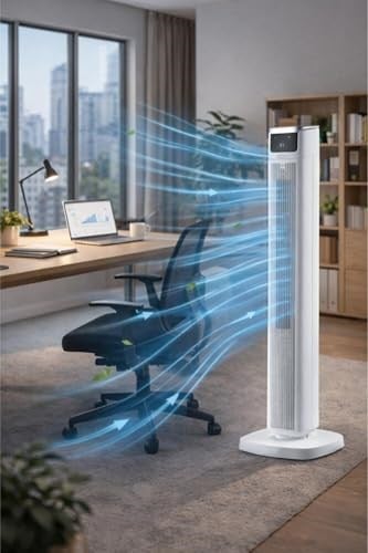 45W Akıllı Kule Fan Vantilatör | 3 Kademeli | Uzaktan Kumandalı | LED Dokunmatik | 43 inç