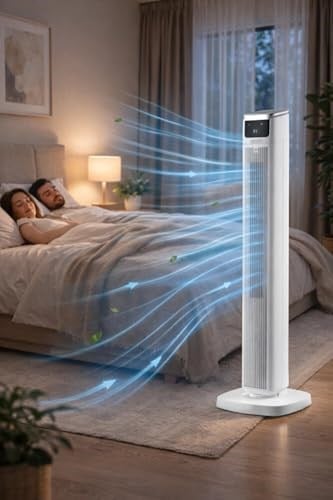 45W Akıllı Kule Fan Vantilatör | 3 Kademeli | Uzaktan Kumandalı | LED Dokunmatik | 43 inç