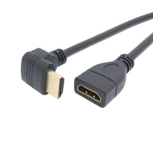 4666 Hdmi Dişi Erkek Uzatma 90 Derece Dirsek Kablosu 0.5 Metre