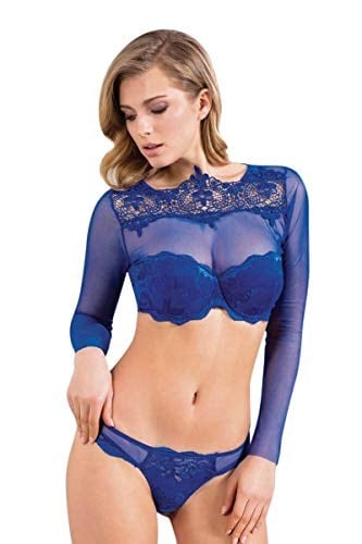 4693 Tüllü Balenli Destekli Sütyen Bolero Külot Tk.