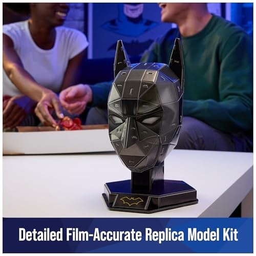 4D Build - Batman maskesi - kaliteli kartondan detaylı 3D model kiti, 90 parça, 12 yaşından itibaren Batman hayranları için
