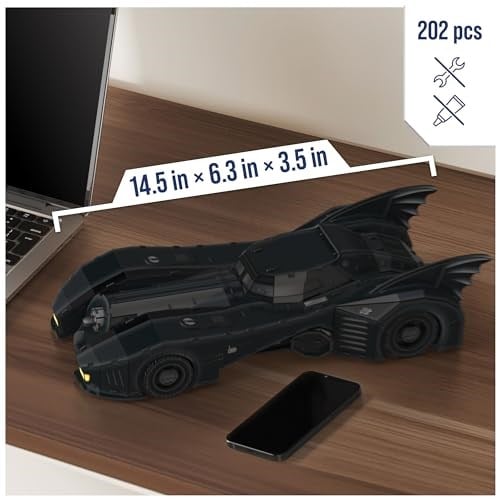 4D Build - Batmobile - kaliteli kartondan detaylı 3D model kiti, 202 parça, 12 yaşından itibaren Batman hayranları için