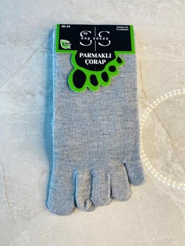 4lü Bambu Parmaklı Mantar Önleyici Kokulu Gri Unisex Set Çorap Tek Beden