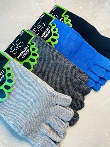 4lü Bambu Parmaklı Mantar Önleyici Kokulu Gri Unisex Set Çorap Tek Beden