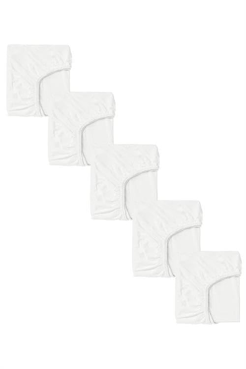 5 Adet 50 x 90 + 10 cm Anne Yanı Lastikli Penye Kumaş Bebek Çarşafı