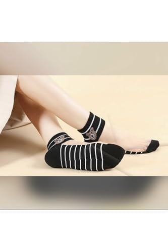 5 Çift Tüllü Bear Desenli Kadın Çorap 36-41 kahve-beyaz-siyah 36-41