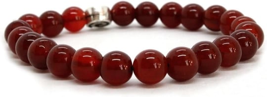 (58) 8mm Carnelian Akik Bileklik kırmızı 21