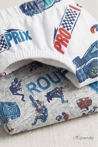 5li Paket Erkek Çocuk Renkli Desenli Neşeli Pamuklu Slip Külot