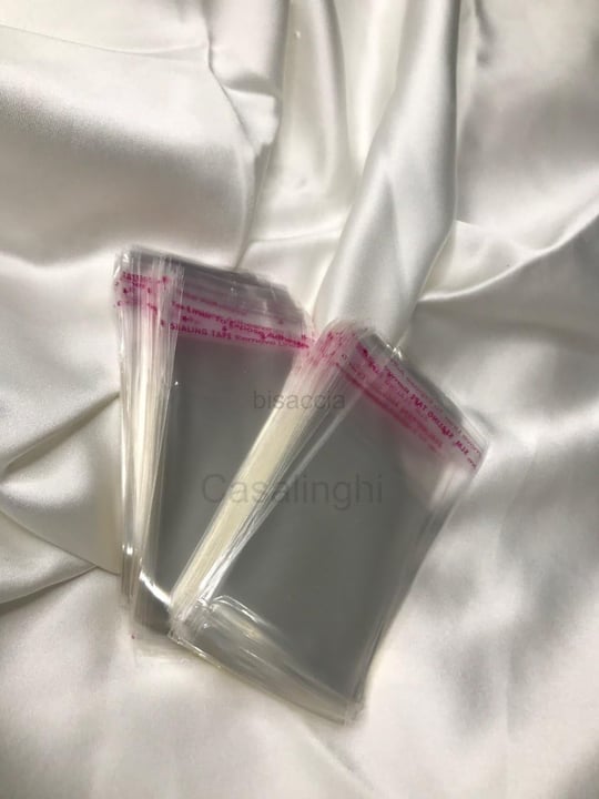 5x12 CM (KAPAK PAYI DAHİL) Kendinden Yapışkanlı Jelatin Poşet Bantlı Şeffaf Opp Torba Paket 100lü (5x12)