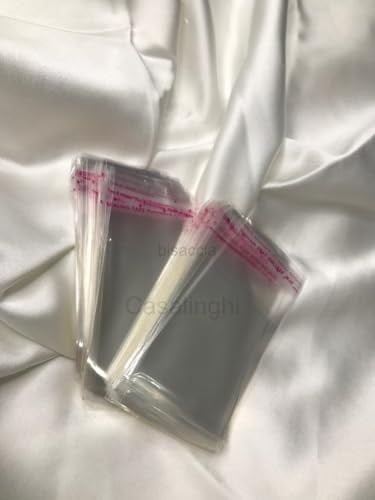 5x12 CM (KAPAK PAYI DAHİL) Kendinden Yapışkanlı Jelatin Poşet Bantlı Şeffaf Opp Torba Paket 100lü (5x12)
