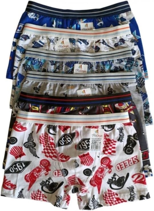 6 Adet Çocuk Boxer Çok Renkli 11-12 Yaş