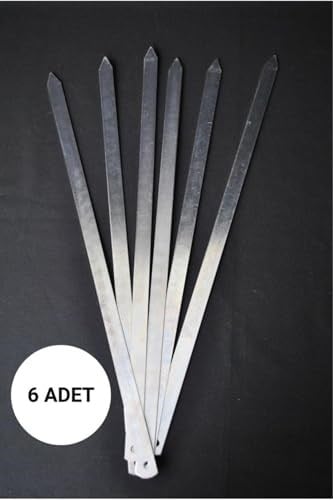 6 Adet Profesyonel Paslanmaz Metal Kıyma Şiş Urfa Adana Antep Kebap Şişi, mlk3042036