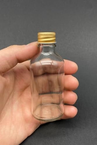 6 Adet Şeffaf Cam Shot Şişesi Sızdırmaz Gold Metal Kapaklı Hediyelik Koku Süs Çok Amaçlı Şişe 50ml