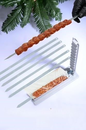 6 Adet Şiş ve Kebapmatik Adana Urfa Kebap Kalıbı Aparatı Pratik Hızlı Kebap Makinesi Kutusu