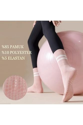 6 Çift Karışık Renkli Yoga Ve Pilates Için Kaydırmaz Tabanlı Çorap 6lı Tek Beden
