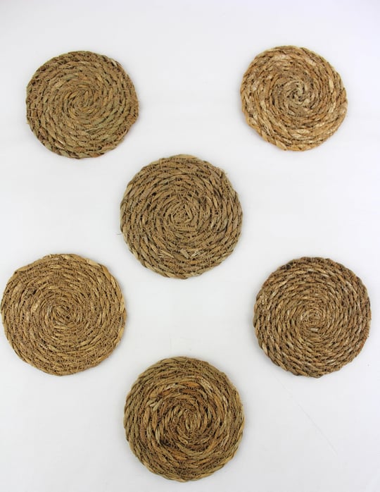 6 lı Hasır Çay Altlığı Çay Tabak 10,5cm