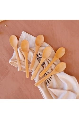 6lı Bambu Ölçü ve Baharat Kaşığı Seti, Çok Renkli, 17 cm