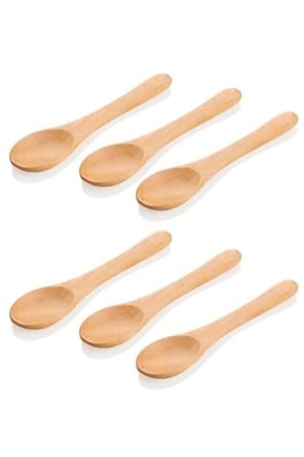 6lı Bambu Ölçü ve Baharat Kaşığı Seti, Çok Renkli, 17 cm