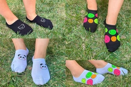 6lı Desenli Dikişsiz Bambu Görünmez Sneakers Çorap Seti/Kutulu Set/Unisex