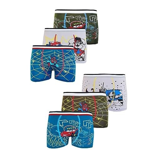 6lı Erkek Çocuk Karakterli Boxer Pamuklu Renkli Ekonomik Rahat