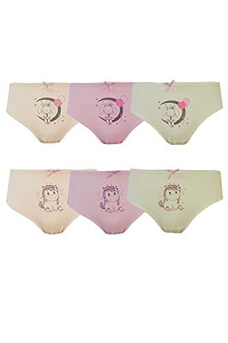6lı Kız Çocuk Baskılı Renkli Külot Pamuklu Likralı Slip Karışık 5-6 yaş