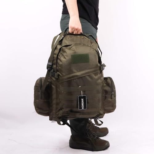 75 Lt Haki Outdoor Sırt Çantası,Molle Sistemli, Suya Dayanıklı, Çok Gözlü, Outdoor, Kamp, Avcılık, Günlük Kullanım, Erkek, Kadın