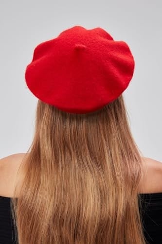 (794) Kep Kadın Sanatçı Ressam Şapkası Klasik Fransız Bere Moda Sanatçı Şapkası Bere Keçe Fransız Şapka-1