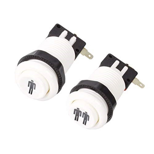 7X Arcade Düğmeleri 30 mm Happ Tipi Standart Basmalı Düğme Anahtar 20 cm Düğmeli Kablo Arcade Joystick Arcade1up Oyun Konsolu (Kırmızı)