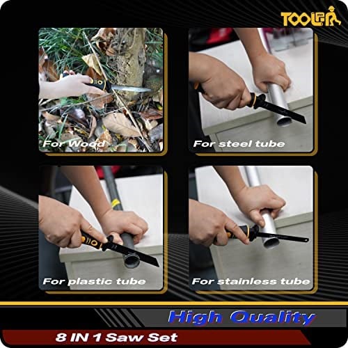 8-In-1 Multi Blades Eller Gördü, Drywall Cutter Saw. Hacksaw. Uzun Blade Elleri Gördü, Jab Saw, Sürekli Duvarı kesmek için, Sheetrock, Wood, Metel, Plastic, Plywood. Çabuk Değiştirme Mehanizmi.
